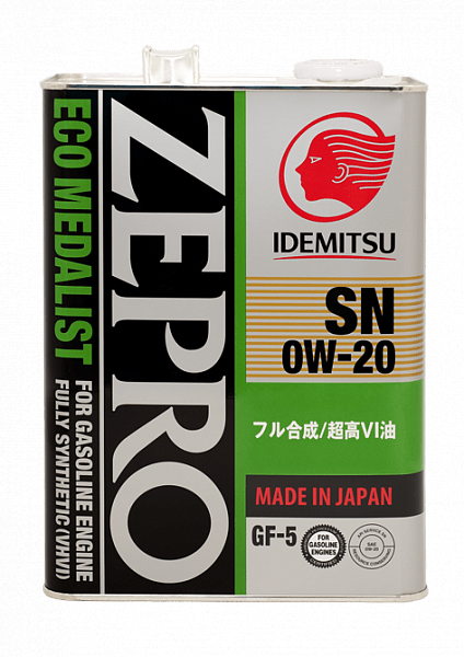 Масло моторное Idemitsu 0W-20 Zepro ECO Medalist SN/GF5 4л