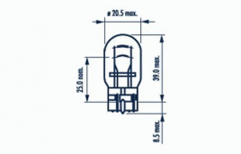 Лампа W21/5W/12V/3x16d/61215бц